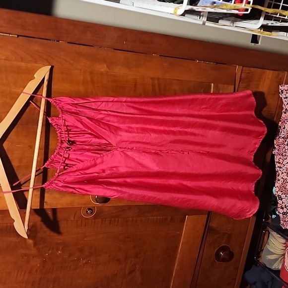 Deep rose/ruby strappy adjustable silk slip blouse - Picture 5 of 8